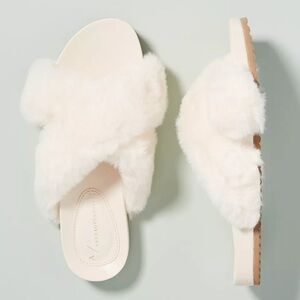 Anthropologie Remi Faux Fur Slide Slippers